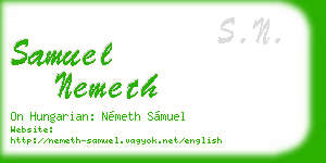 samuel nemeth business card